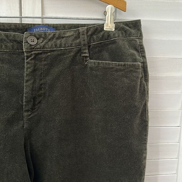 #22-Talbots Corduroy Pants Size 14 Stretch Curvy Olive Green - Picture 4 of 12
